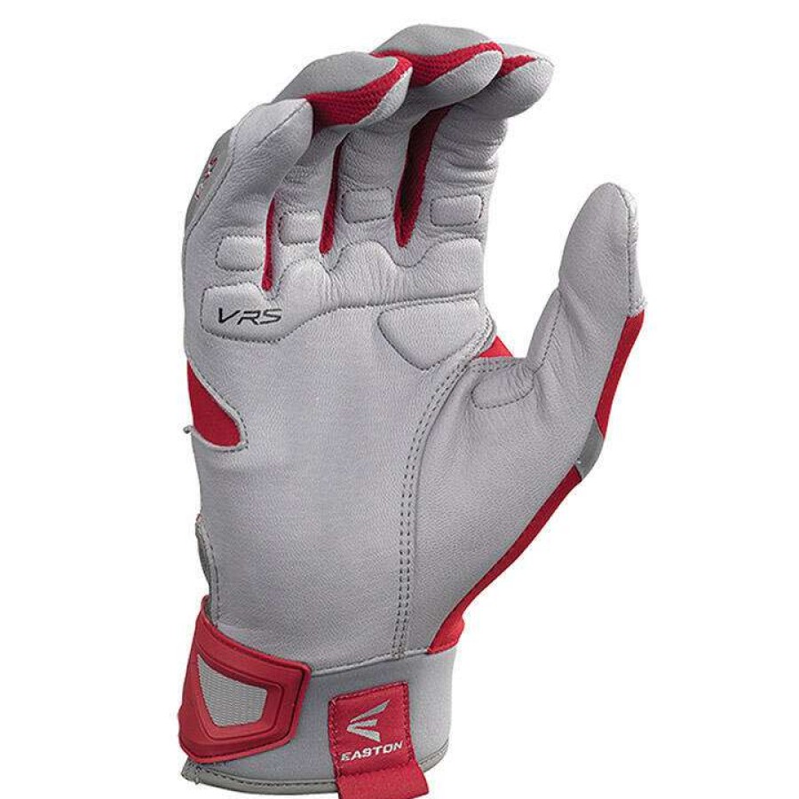 Batting Gloves * | Easton Z7 Vrs Hyperskin Baseball Batting Gloves Grey / Red Discount