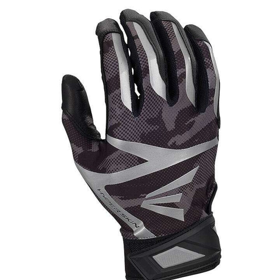 Batting Gloves * | Easton Z7 Hyperskin Youth Baseball Batting Gloves Black / Black Basecamo Outlet