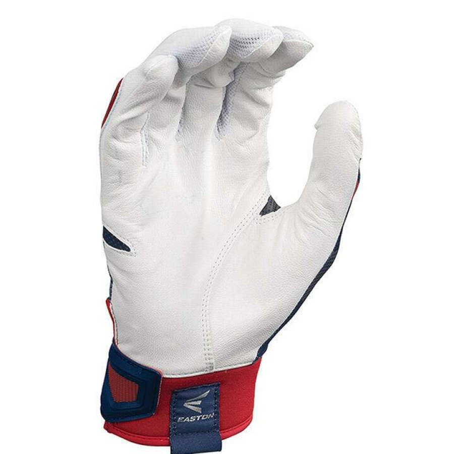 Batting Gloves * | Easton Z7 Hyperskin Baseball Batting Gloves White / Navy / Red Basecamo Outlet