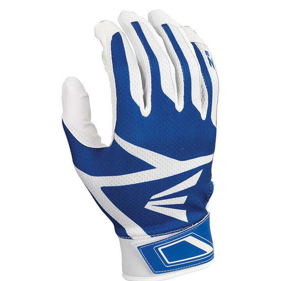 Batting Gloves * | Easton Z3 Hyperskin Youth Baseball Batting Gloves White / Royal Discount