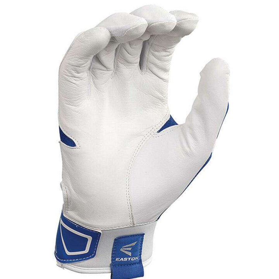 Batting Gloves * | Easton Z3 Hyperskin Youth Baseball Batting Gloves White / Royal Discount