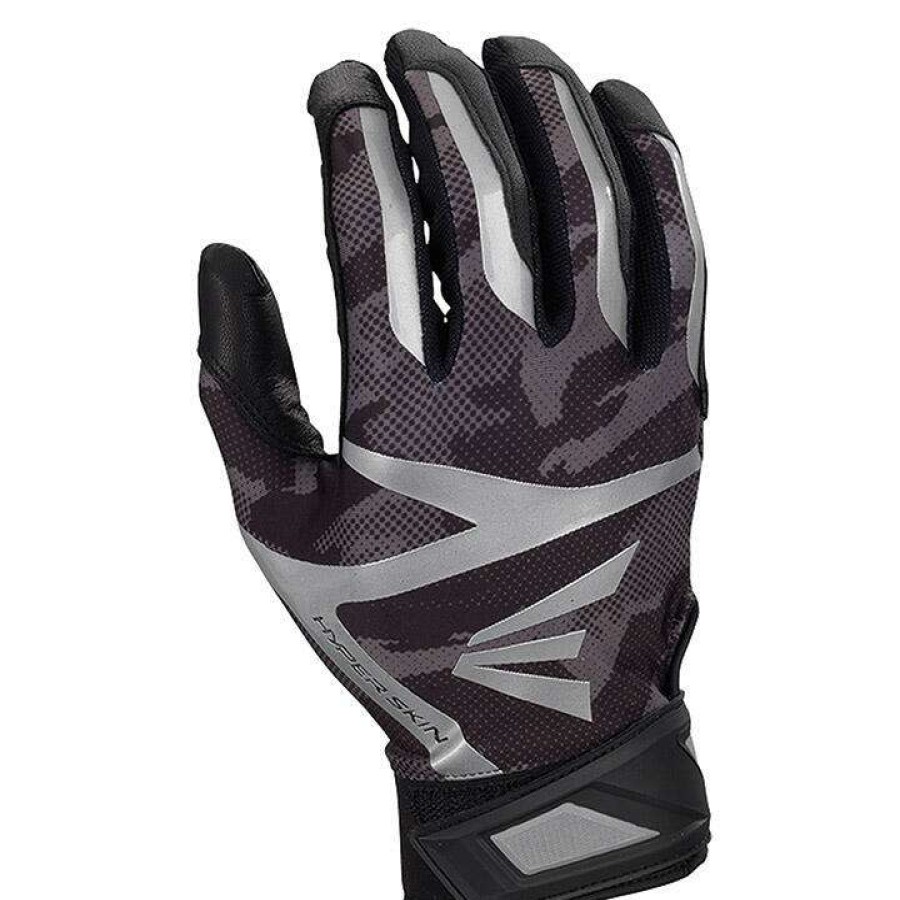 Batting Gloves * | Easton Z7 Hyperskin Baseball Batting Gloves Black / Black Online