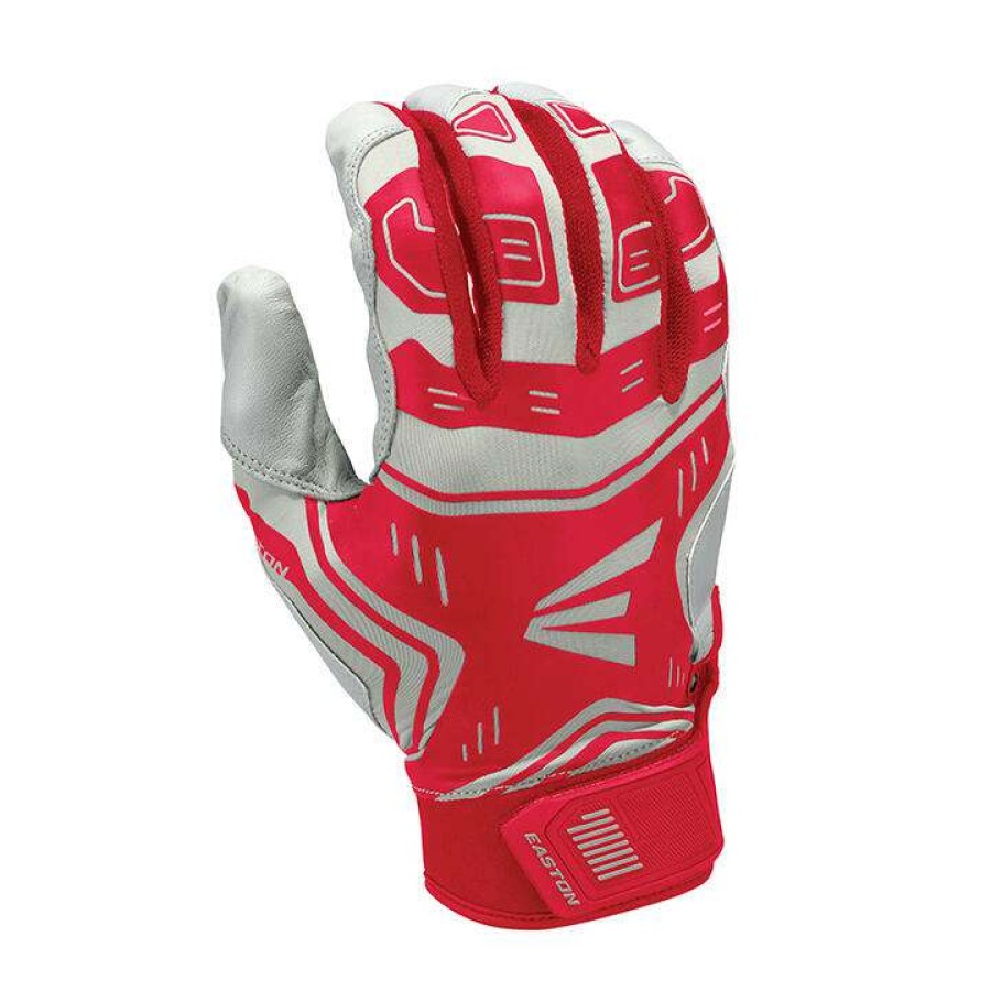 Batting Gloves * | Easton Vrs Power Boost Youth Batting Gloves Grey/Red Outlet