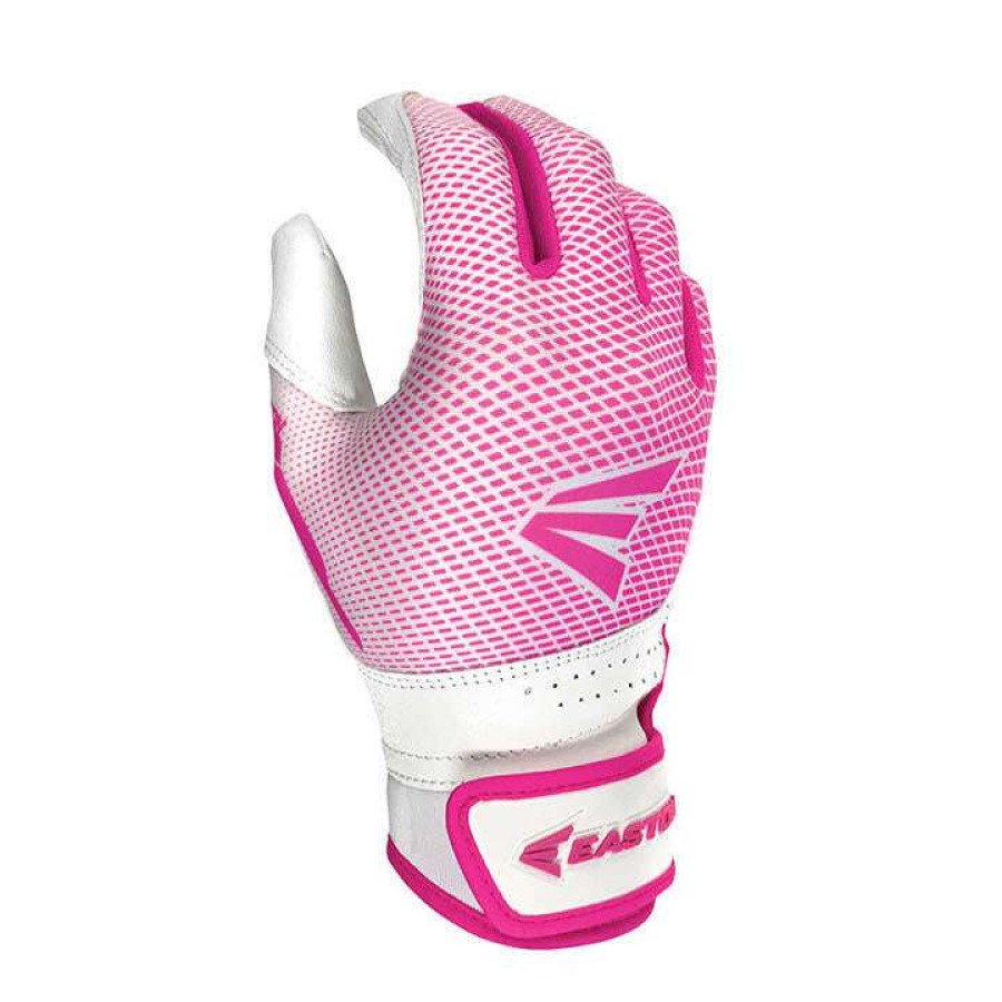 Batting Gloves * | Easton Hyperlite Fastpitch Batting Gloves White/Pink Discount