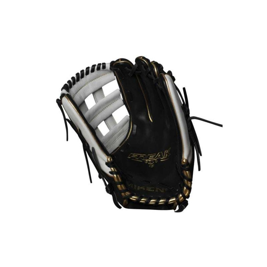 Gloves & Mitts * | Miken Pro Series 13.5 Slo-Pitch Softball Glove Black/White/Gold Discount