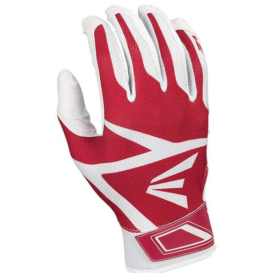 Batting Gloves * | Easton Z3 Hyperskin Youth Baseball Batting Gloves White / Red Outlet