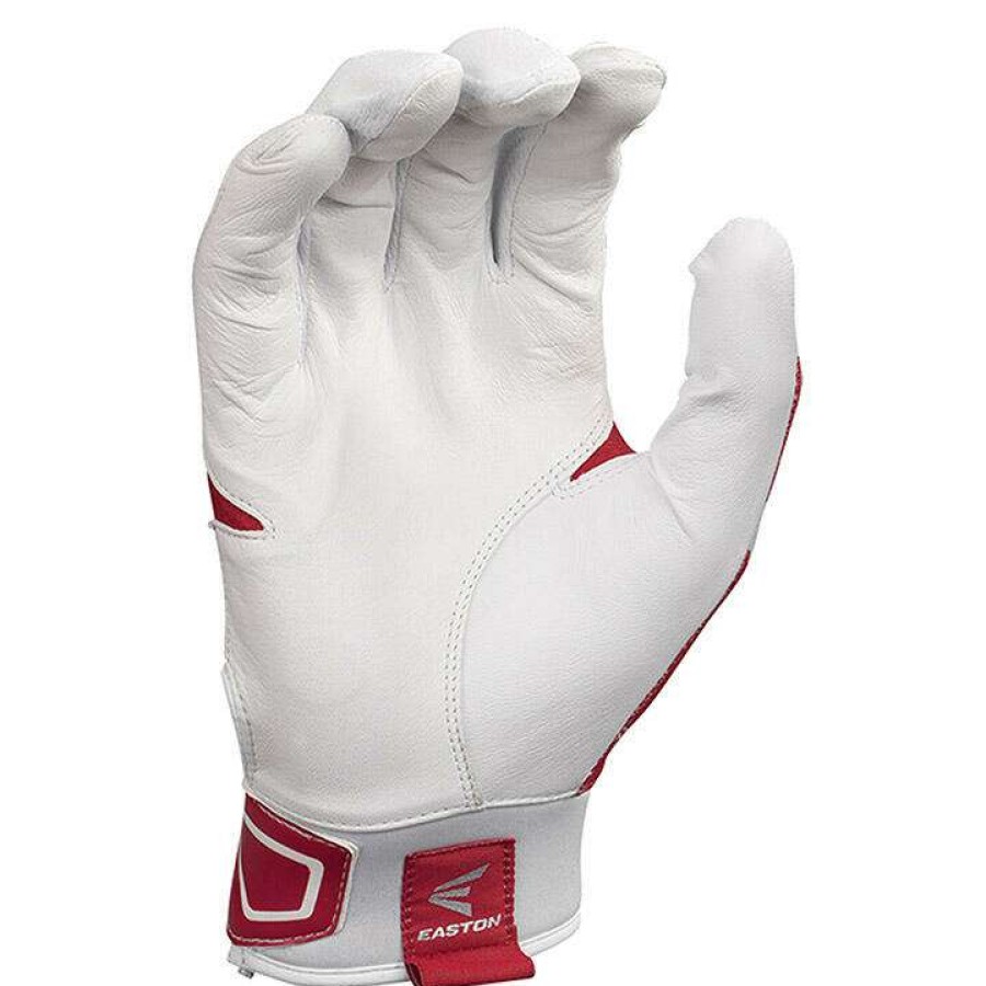 Batting Gloves * | Easton Z3 Hyperskin Youth Baseball Batting Gloves White / Red Outlet