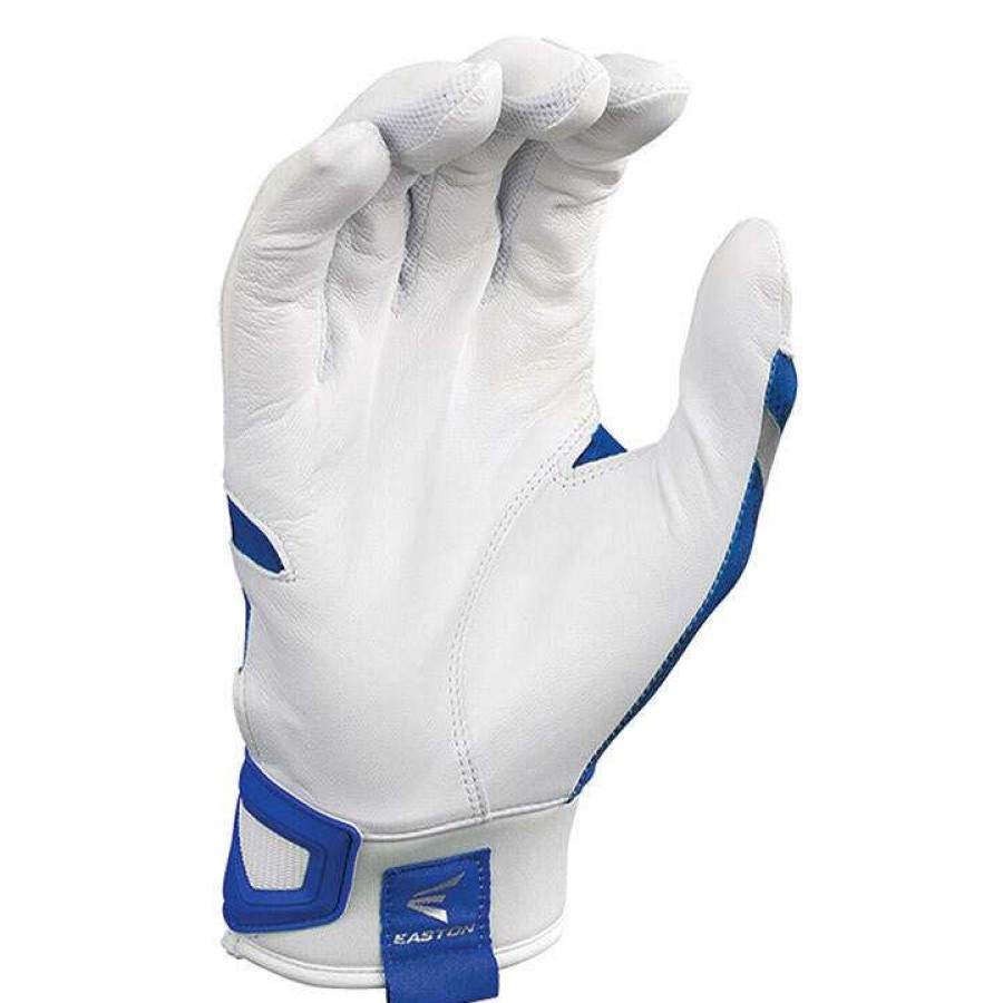 Batting Gloves * | Easton Z7 Hyperskin Baseball Batting Gloves White / Royal Basecamo Discount