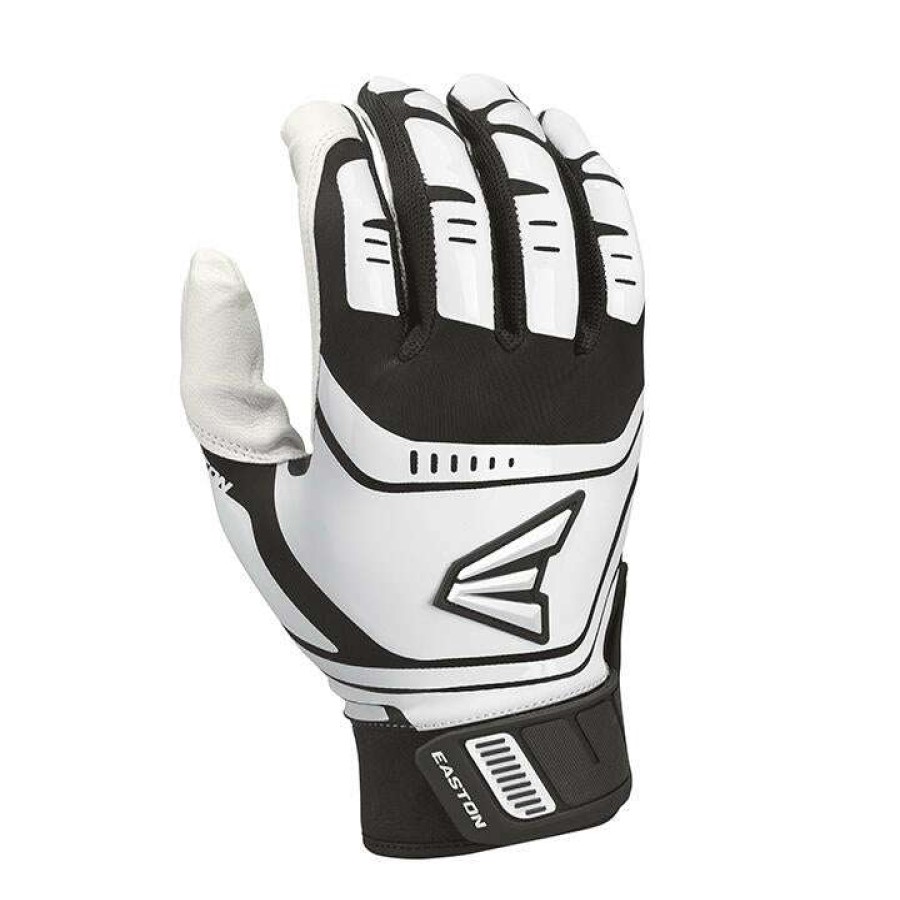 Batting Gloves * | Easton Walk Off Power Leverage Batting Gloves White/Black Outlet